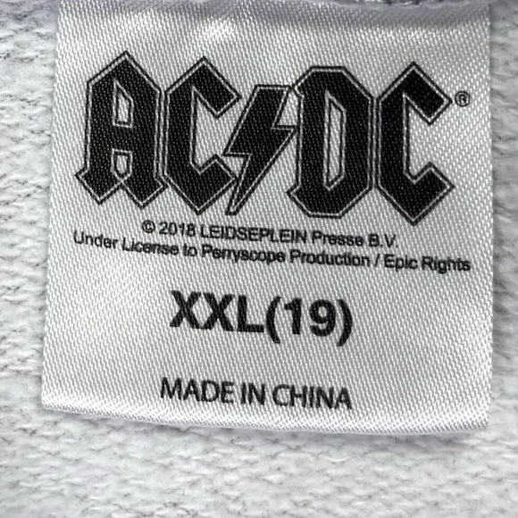 AC/DC Sweatshirt Junior Size XXL (19) Gray Tie Dye Graphic Long Sleeve Rock 2018 - Picture 3 of 8